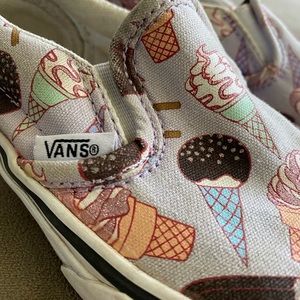 Vans Kids Girls Classic Slip-On Glitter Ice Cream Lavender Shoes Size 12 US